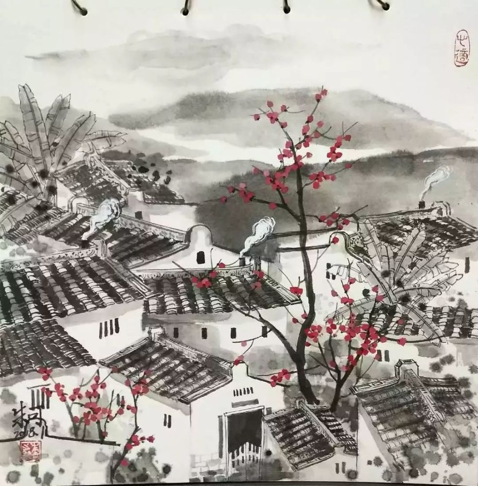 画家笔下的潮汕乡村风景画，真养眼！