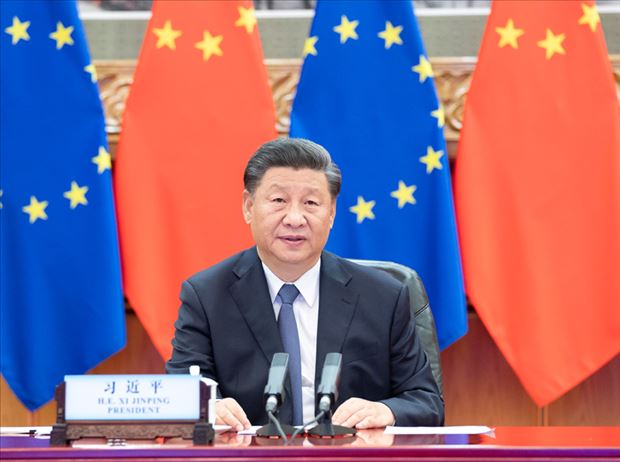 国家主席习近平同德国欧盟领导人共同举行会晤