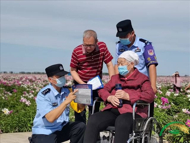 新疆奎屯：芍药盛开满城香民警花海宣传忙